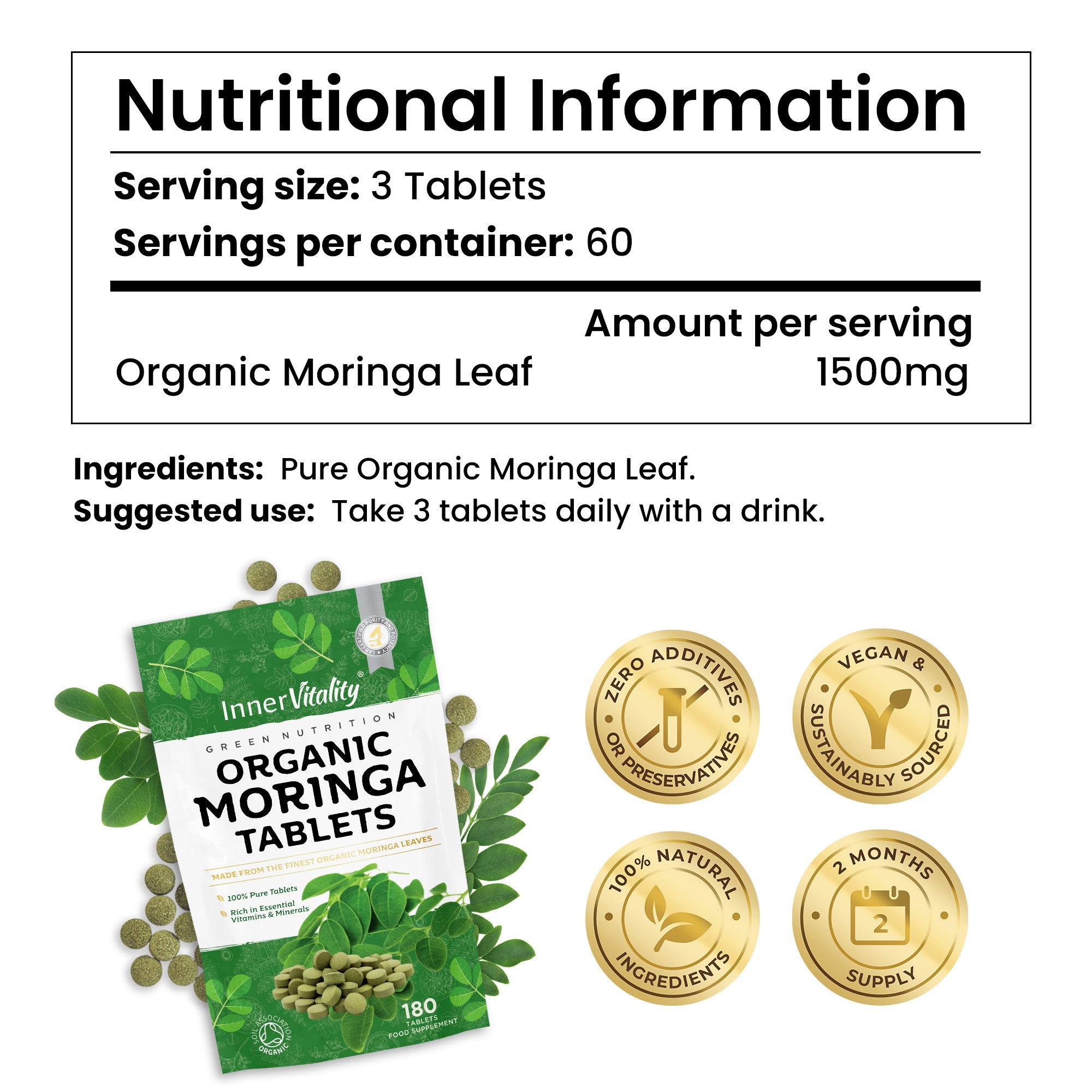 Organic Moringa Tablets (Subscription 20%)