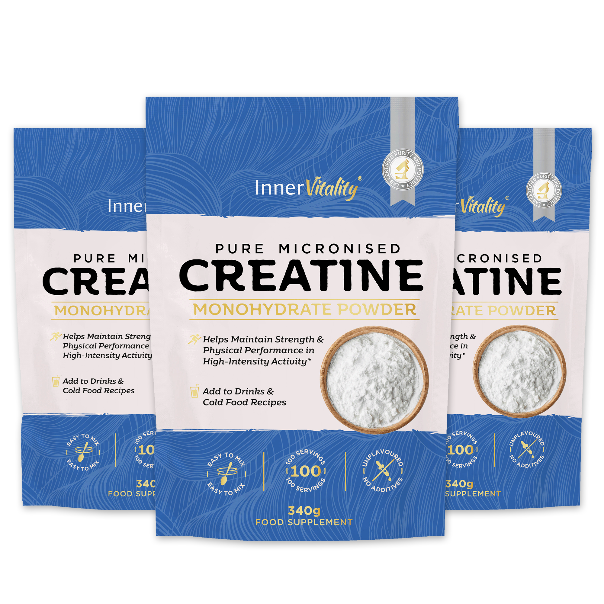 Creatine Monohydrate Powder 3-Pack