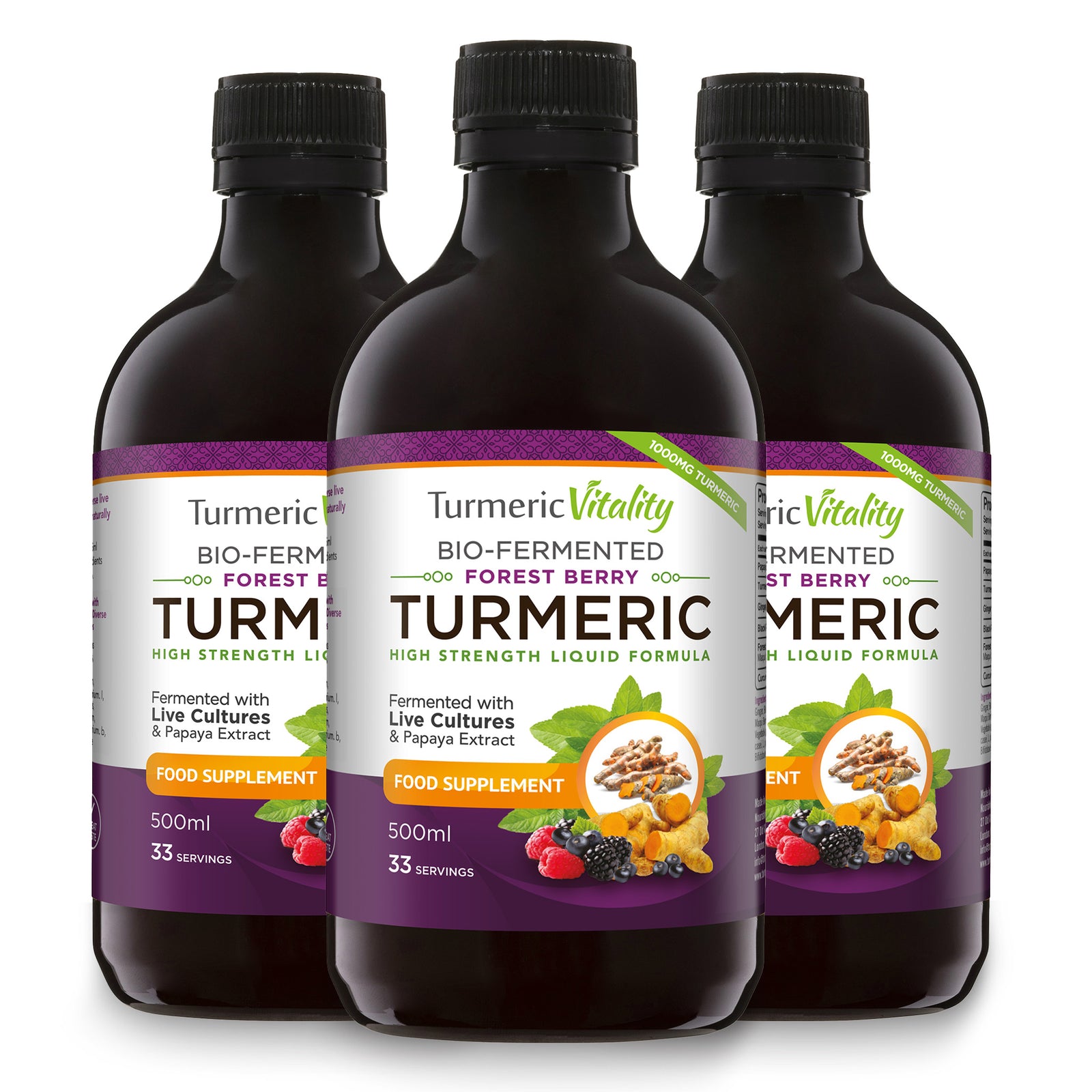 Bio-fermented Turmeric (Forest Berry) 3-Pack